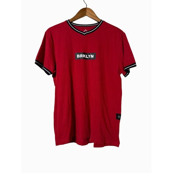 NYC Upstanders Red Men's Short Sleeve Cotton Tee Sheet Medium - Picture 1 of 9